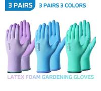 Shein Guantes de jardinería JOISIV, mejor regalo para mujeres, disponible en 1 o 3 pares, recubrimiento de espuma de látex transpirable para un agarre y dur