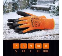Shein Guantes de trabajo aislados para invierno 12 pares talla M 8, guantes de agarre de poliéster recubiertos de látex para construcción, jardinería, almac