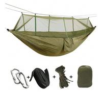 Shein Hamaca de camping para 2 personas con mosquitera, cama de muebles de exterior, tela de paracaídas, columpio para dormir, portátil y colgante