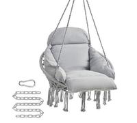 Shein Hamaca Silla, Silla Colgante, Cojín Grande y Grueso, Boho para Dormitorio, Balcón, Jardín, Sala de Estar, Soporta hasta 120 kg, Incluyen Accesorios, G