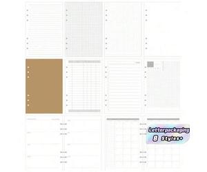 Shein Hojas de recambio A5 de 45 hojas, recambios de papel interior para cuaderno de anillas de 6 agujeros, planificador semanal/mensual/en blanco, partes d
