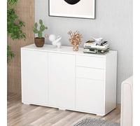 Shein HOMCOM Aparador para Salón Aparador de Entrada con 3 Puertas 2 Cajones y Estante Ajustable Armario de Almacenamiento para Cocina Sala 117x36x74 cm