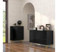 Shein HOMCOM Aparador para Salón Aparador de Entrada con 3 Puertas y Estantes Ajustables Armario de Almacenamiento para Cocina Sala 120x40x75 cm