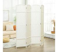 Shein HOMCOM Biombo de 4 Paneles Separador de Ambientes Plegable 160x170 cm Biombo Separador de Ambientes para Salón Dormitorio Oficina Negro