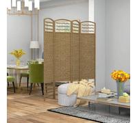 Shein HOMCOM Biombo Separador de Ambientes de 3 Paneles 120x170 cm Divisor de Habitación Plegable de Cuerda de Papel y Marco de Madera Decoración para Dormi