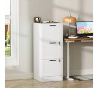 Shein HOMCOM Cajonera de Oficina Mueble Archivador con 3 Cajones Cajonera para Escritorio con Cerraduras Carpetas Suspendidas para A4 y Carta 40x40x101 cm B