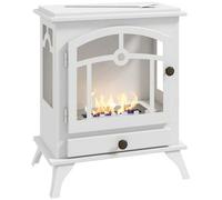 Shein HOMCOM Chimenea de Bioetanol de Pie Estufa de Bioetanol con Tanque de 0,9 L Apagallamas de Acero Inoxidable Tiempo de Combustión 3H para Interiores 20