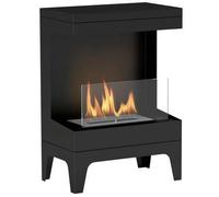 Shein HOMCOM Chimenea de Bioetanol Estufa de Bioetanol de Pie con Tanque de 0,9 L Apagallamas de Acero Inoxidable Tiempo de Combustión 3,3H para Interiores