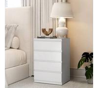 Shein HOMCOM Cómoda 4 Cajones con Cierre Suave, Cómoda Dormitorio, Cajonera para Salón, Oficina, Estilo Moderno, 45x40x68 cm, Blanco