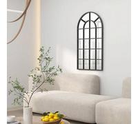 Shein HOMCOM Espejo Decorativo de Pared 65x110 cm Espejo de Ventana de Metal para Salón Dormitorio Entrada Estilo Moderno Negro