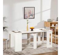 Shein HOMCOM Mesa de Comedor Extensible para 4-6 Personas Mesa Consola con Alas Abatibles Mesa Auxiliar Multifuncional para Estudio Cocina Carga 60 kg 180x8