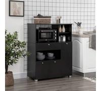 Shein HOMCOM Mueble Auxiliar de Cocina Mueble para Microondas Aparador de Cocina con Cajón Estantes 3 Puertas 3 Compartimientos Diseño Anti-vuelco para Come