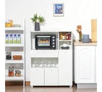 Shein HOMCOM Mueble Auxiliar de Cocina Mueble para Microondas Aparador de Cocina con Cajón Estantes 3 Puertas 3 Compartimientos Diseño Anti-vuelco para Come