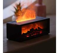 Shein Humidificador y difusor de aromas con chimenea alimentado por USB, difusor de aroma con llama 3D, iluminación de ambiente colorida con control remoto,