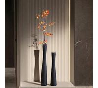 Shein Jarrón blanco alto y delgado, adecuado para flores de escoba; jarrón alto minimalista moderno, adecuado para sótano, sala de estar, decoración del hog