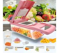 Shein Juego completo de 15 piezas Cortador de verduras multifuncional, fácil de hacer ensaladas, adecuado para cocina, fiestas, exteriores, picadora de alim