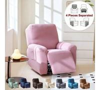 Shein Juego completo de fundas elásticas separadas para reposabrazos, respaldo y cojín de sillón reclinable, protector de funda para sofá