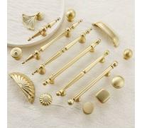 Shein Juego completo de tiradores de muebles en color dorado, adecuados para cualquier mueble incluyendo cajones, armarios, puertas, fabricados en aleación