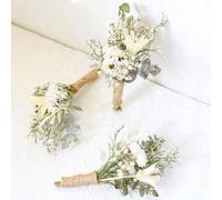 Shein Juego de 1/2/4/20 piezas de ramos de flores artificiales miniatura realistas, incluye múltiples tipos de flores, decoración de corsage nupcial, decora