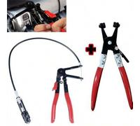 Shein Juego de 1/2 pinzas para abrazaderas de manguera de servicio pesado con resorte de alambre largo, kit de desmontaje de automóviles, herramienta flexib