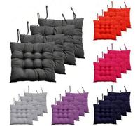 Shein Juego de 1/4 cojines de silla de estilo casual de poliéster, lavables a máquina, diseño tejido duradero, soporte cómodo, adecuados para sillas de jard