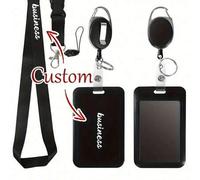 Shein Juego de 1/5/10 piezas de insignias personalizables con nombre, portador de tarjeta de identificación con clip retráctil, tarjeta de pecho/autobús des