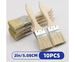 Shein Juego de 1/5 piezas de brochas de pintura de madera, brocha plana | Con mango de madera y virola de metal - Multiusos, adecuado para arte, manualidade