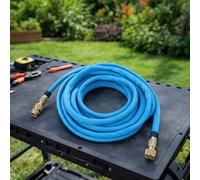 Shein Juego de 1 manguera de jardín de 30 m, adaptador estándar UE/EE. UU. incluido. Viene con carrete, pistola de agua y adaptadores. Impermeable, ligera y