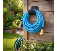 Shein Juego de 1 manguera de jardín de 30 m, adaptador estándar UE/EE. UU. incluido. Viene con carrete, pistola de agua y adaptadores. Impermeable, ligera y