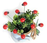 Shein Juego de 10 piezas de estacas decorativas para jardín - Incluye estacas con mariposas 3D falsas, escarabajo rojo, mariquita, decoraciones de pinchos p