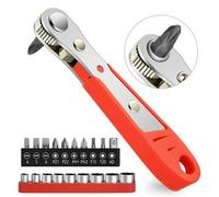 Shein Juego de 11 piezas/20 piezas/34 piezas de destornillador de trinquete de ángulo recto, llave de trinquete mini de 36 dientes, destornillador magnético