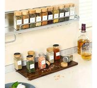 Shein Juego de 12 frascos de especias cuadrados de vidrio para barbacoa, salero de pimienta, dispensador de condimentos con tapa, etiqueta y cepillo, utensi
