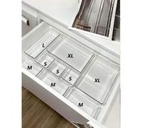 Shein Juego de 12pcs/7/4/1 pieza Organizador de Cajón de Plástico Transparente, Organizadores Divisores de Cajón de Escritorio, Contenedores de Almacenamien