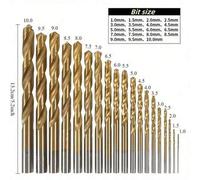 Shein Juego de 19 brocas de acero de cobalto HSS-Co con estuche metálico, adecuado para acero inoxidable, madera, aluminio, plástico, diseño de cambio rápid