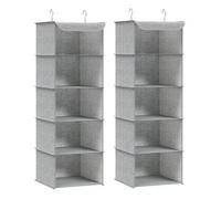 Shein Juego de 2 estanterías Colgantes, Organizador, Armario, Plegable, Ahorro de Espacio, Almacenamiento de Armario, con Ganchos de Metal, Refuerzo de bamb