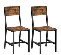 Shein Juego de 2 Sillas de Comedor, Marco de Acero, Estilo Industrial, para Comedor, Salón, Cocina, Marrón Rústico y Negro Tinta