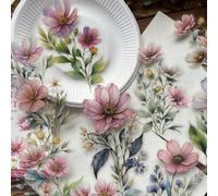 Shein Juego de 20 pegatinas de plantas en acuarela, flores vintage, de tamaño grande y transparentes, impermeables, para decorar diarios, álbumes de recorte