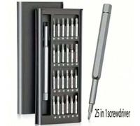 Shein Juego de 25 en 1 de destornilladores magnéticos de precisión mini, kit de herramientas de reparación profesional, mango de aleación de aluminio, adecu