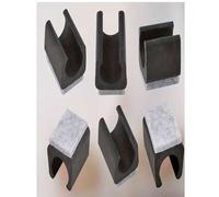 Shein Juego de 2pcs/4pcs/12pcs de tapas de patas de silla de plástico en forma de U con forro de fieltro, diseñadas para sillas voladizas, acolchado de fiel