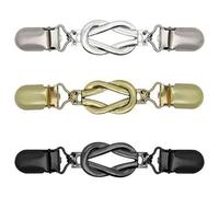 Shein Juego de 3 accesorios de vestido vintage de clip: Clip para suéter, clip para delantal y cinturón ajustador de cintura. Material de metal, sin piedras