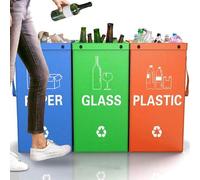Shein Juego de 3 piezas/1 pieza de cubos de basura reutilizables y pulidos, adecuados para dormitorio, cocina y oficina