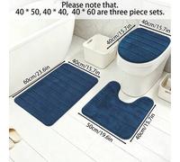 Shein Juego de 3 piezas de alfombrillas absorbentes antideslizantes para baño, incluye alfombra de inodoro, alfombra de baño y alfombra de ducha, suaves y c