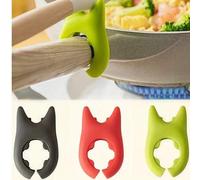 Shein Juego de 3 utensilios de cocina de silicona - Cuchara antiderrames, soporte para tapa de olla y espátula multifunción, color aleatorio, apto para coci