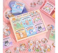 Shein Juego de 300 hojas de pegatinas mini de animales de dibujos animados lindos para scrapbooking, decoración de fondo de material washi para manualidades