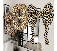 Shein Juego de 4 globos con tema de estampado de leopardo, globo de lámina gigante con moño de estampado de leopardo de 60 pulgadas, globos de números 0-9 d