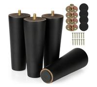 Shein Juego de 4 patas de madera negra para muebles, patas de reemplazo cónicas para mesa de centro, patas de muebles, patas de sofá, patas de silla, patas