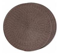 Shein Juego de 4 piezas/6 piezas de individuales redondos tejidos, individuales de mesa de comedor lavables y antideslizantes de 15 pulgadas, adecuados para