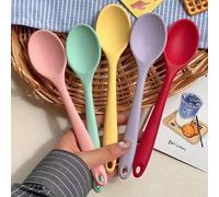 Shein Juego de 4 piezas de espátula y cucharas de silicona resistentes al calor y antiadherentes, incluye: 1 cucharón de silicona de 8 pulgadas (20.5 cm), 1