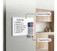 Shein Juego de 4 piezas de pizarra blanca mini - 1 pieza de pizarra magnética A5 para borrar en seco, pequeña pizarra blanca con 3 marcadores para refrigera