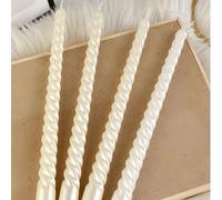Shein Juego de 4 velas en forma de taper blancas de 10 pulgadas (2.0*25cm), velas en taper reales sin goteo, velas en barra de combustión limpia de 8 horas,